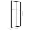 vidaXL Interior Door ESG Glass and Aluminium 93x201.5 cm Black
