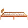 vidaXL Bed Frame with Headboard Wax Brown 200 x 200 cm Solid Pine Wood