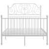 vidaXL Bed Frame without Mattress White Metal 120x200 cm