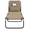 vidaXL Folding Sun Lounger Taupe Oxford Fabric&Powder-coated Steel
