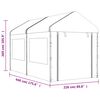 vidaXL Gazebo with Roof White 4.46x2.28x2.69 m Polyethylene