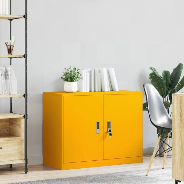 vidaXL Storage Cabinet with Storage Mustard Yellow 90 x 40 x 70 cm