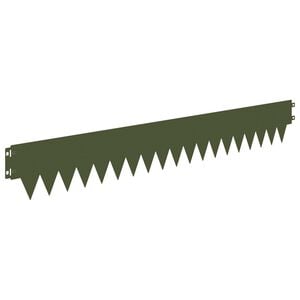 vidaXL Lawn Edging 10 pcs 103 x 15 cm metal Olive Green