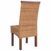 vidaXL Dining Chairs 4 pcs Brown Natural Rattan