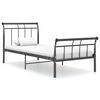 vidaXL Bed Frame without Mattress Black Metal 90x200 cm