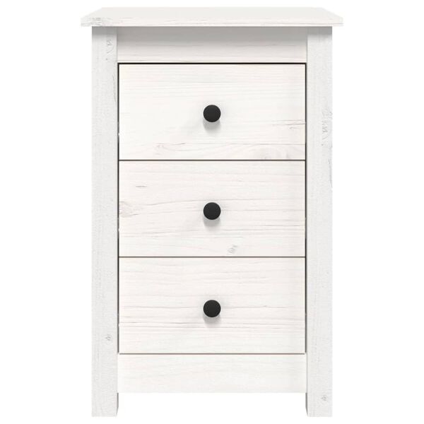 vidaXL Bedside Cabinet White 40x35x61.5 cm Solid Wood Pine