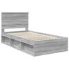 vidaXL Bed Frame Grey Sonoma 100 x 200 cm Solid Pine Wood