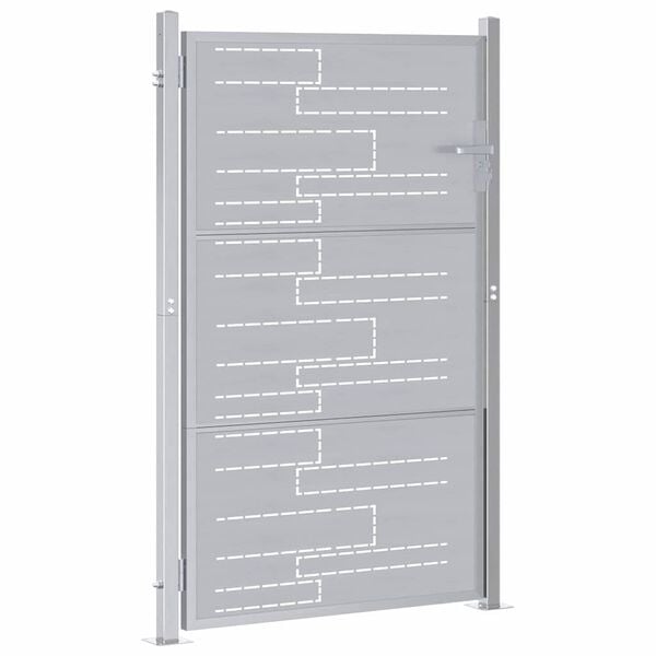 vidaXL Garden Gate with Lock Silver 100 x 125 cm Stainless Steel