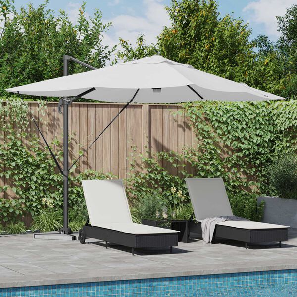vidaXL Cantilever Roma Parasol Beige and Black 352 x 251 x 265 cm