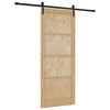 vidaXL Sliding Door Natural and Black 86 x 211 cm Solid Pine Wood