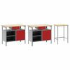 vidaXL Work Bench Set with Drawer 3 pcs Black 255 x 55 x 85 cm Steel