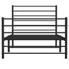 vidaXL Metal Bed Frame without Mattress with Footboard Black 75x190cm