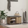 vidaXL Hall Bench with Cushion with Shelf Artisan Oak 80 x 38 x 46 cm