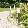 vidaXL Bollard Lights with Outlet 3 pcs 50 cm Stainless Steel IP44