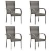 vidaXL 5 Piece Garden Dining Set Grey Poly Rattan
