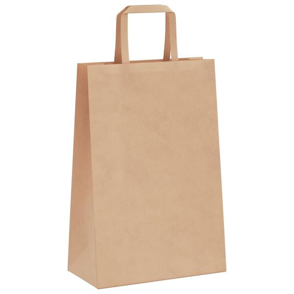 vidaXL Paper Bags 250 pcs with Handles Brown 21x11x31 cm