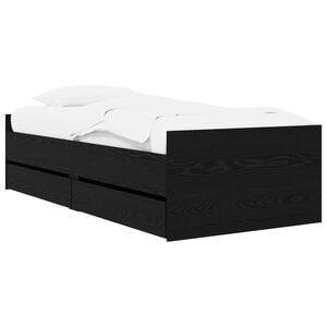 vidaXL Bed Frame Black Oak Engineered Wood