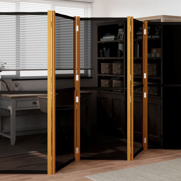 vidaXL 6-Panel Room Divider Black 420x180 cm