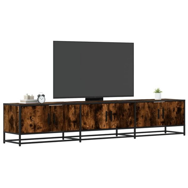 vidaXL TV Cabinet Smoked Oak 210x35x41 cm Engineered Wood