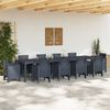 vidaXL Garden Dining Table Anthracite 350 x 100 x 73 cm Poly Rattan