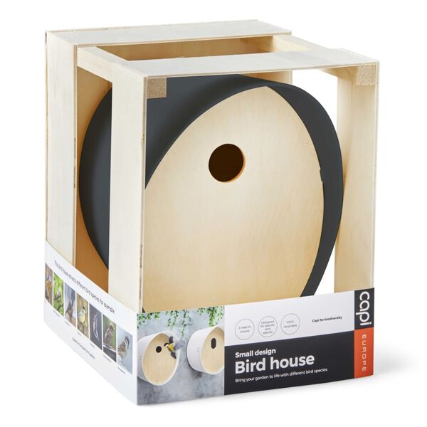 Capi Bird House Oval 1 24x19x23 cm Wood and Anthracite