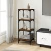 vidaXL Book Cabinet Brown Oak 40x33x100 cm Engineered Wood and Steel