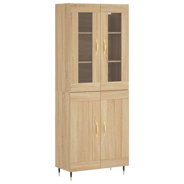vidaXL Highboard Sonoma Oak 69.5x34x180 cm Engineered Wood