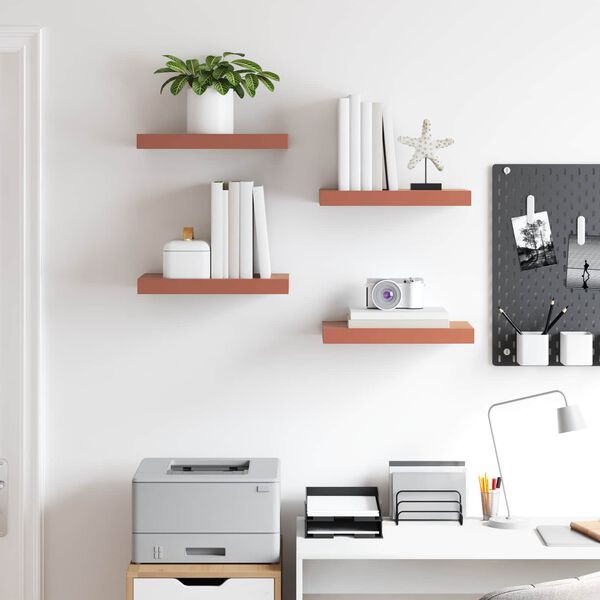 vidaXL Wall Shelf 4 pcs Red 40 x 23.5 x 4 cm Engineered Wood