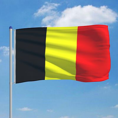 vidaXL Belgium Flag and Pole Aluminium 6 m
