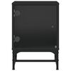 vidaXL Bedside Cabinets with Glass Doors 2 pcs Black 35x37x50 cm