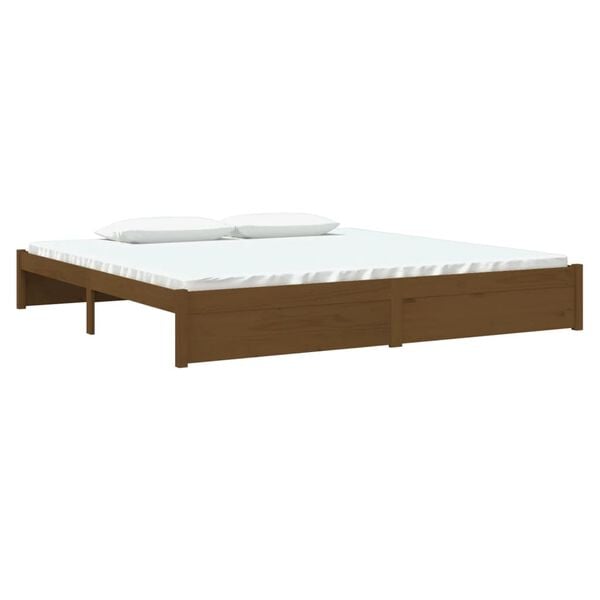 vidaXL Bed Frame without Mattress Honey Brown Solid Wood 200x200 cm
