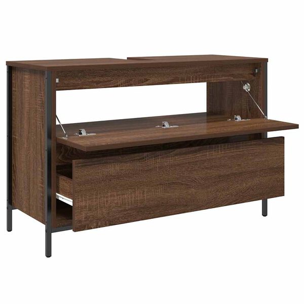 vidaXL Bathroom Basin Cabinet with Drawers Brown Oak 90x34.5x60 cm