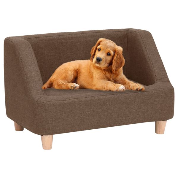 vidaXL Dog Sofa Brown 60x37x39 cm Linen