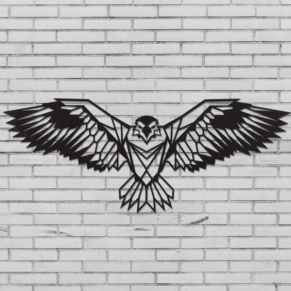 Homemania Wall Decoration Eagle 100x44 cm Steel Black