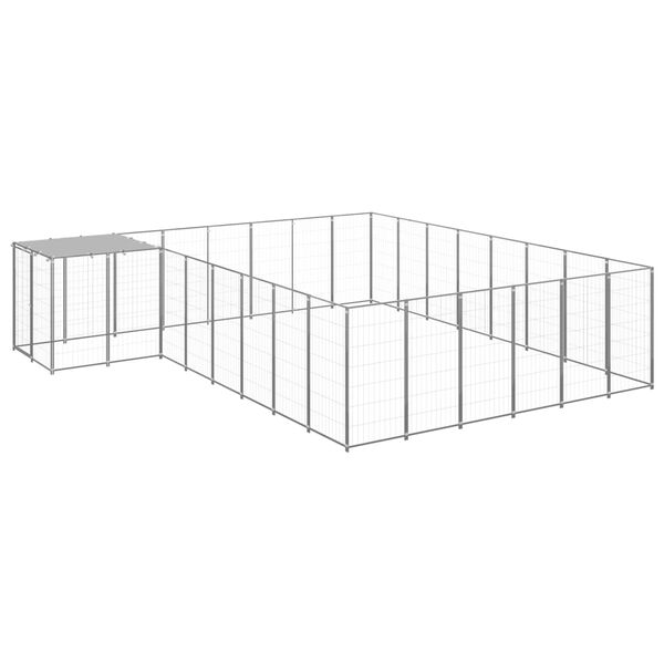 vidaXL Dog Kennel Silver 15.73 m&sup2; Steel