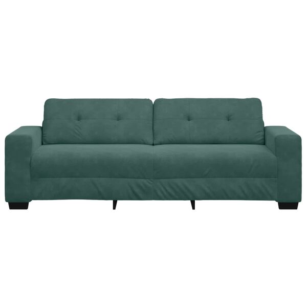 vidaXL Sofa Dark Green 221 x 80 x 80 cm Poly velvet