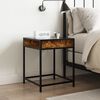 vidaXL Bedside Table with Infinity LED Smoked Oak 40x40x51 cm