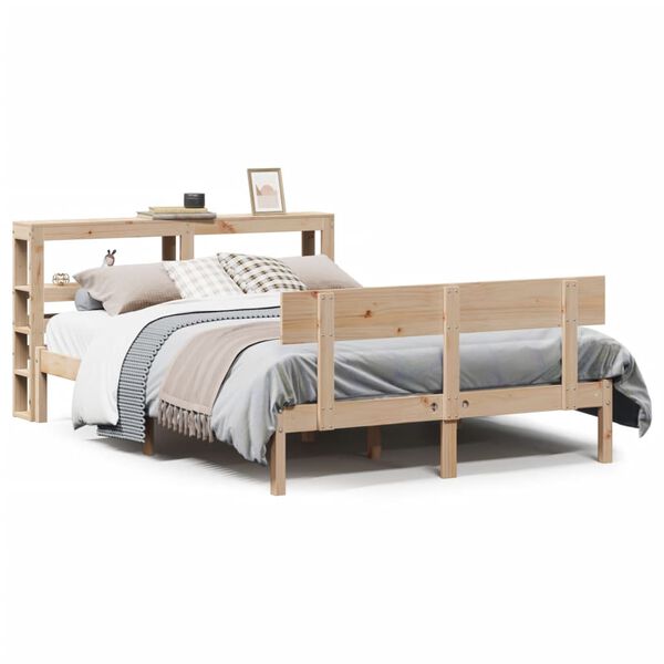 vidaXL Bed Frame without Mattress 120x190 cm Small Double Solid Wood Pine