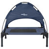 vidaXL Dog Bed Folding Manual Navy Blue 76 x 62 x 70.5 cm Steel