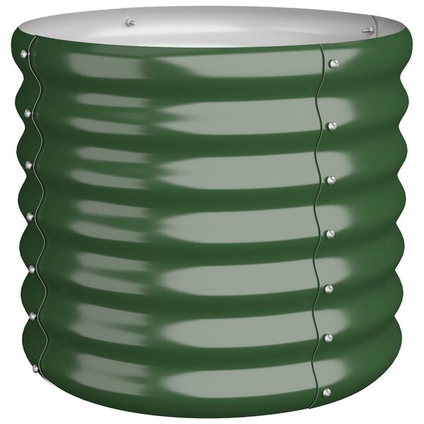 vidaXL Garden Planter Galvanised Steel 40x40x36 cm Green