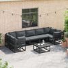 vidaXL Garden Sofa Set Black Aluminium