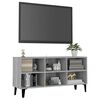 vidaXL TV Cabinet with Metal Legs Grey Sonoma 103.5x30x50 cm