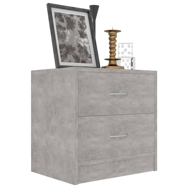 vidaXL Bedside Cabinets 2 pcs Concrete Grey 40x30x40 cm Engineered Wood