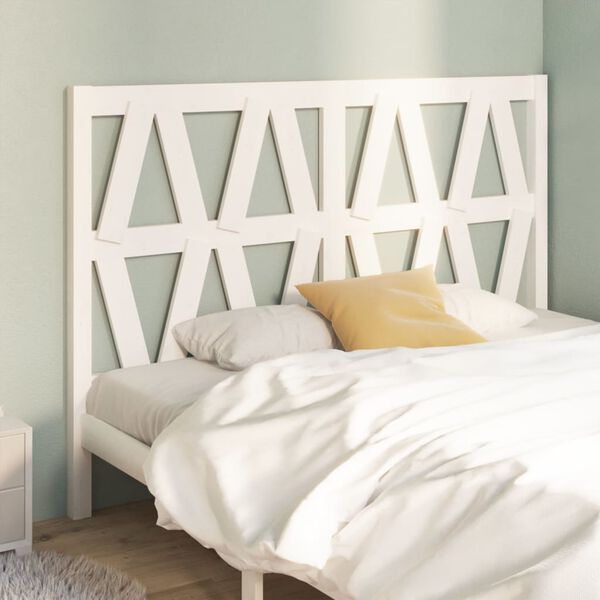 vidaXL Bed Headboard White 141x4x100 cm Solid Wood Pine