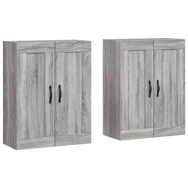 vidaXL Wall Mounted Cabinets 2 pcs Grey Sonoma Engineered Wood