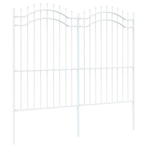 vidaXL Garden Fence White 240 x 215 cm Powder-coated steel