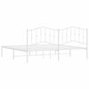 vidaXL Metal Bed Frame without Mattress with Headboard White 200x200cm
