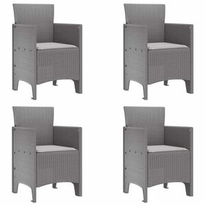 vidaXL Garden Chair 4 pcs Light grey 53 x 49 x 85 cm PP