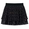 Kids' Skirt Tiered Ruffle Design Black 128