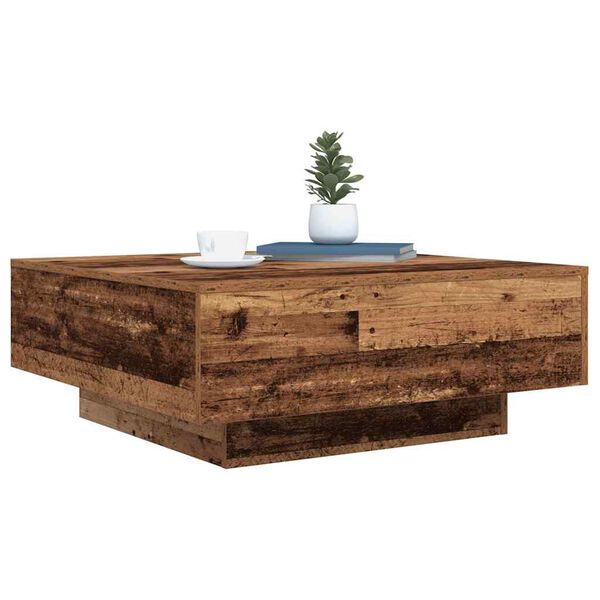 vidaXL Coffee Table Old Wood and Blue 80 x 80 x 31 cm Engineered Wood
